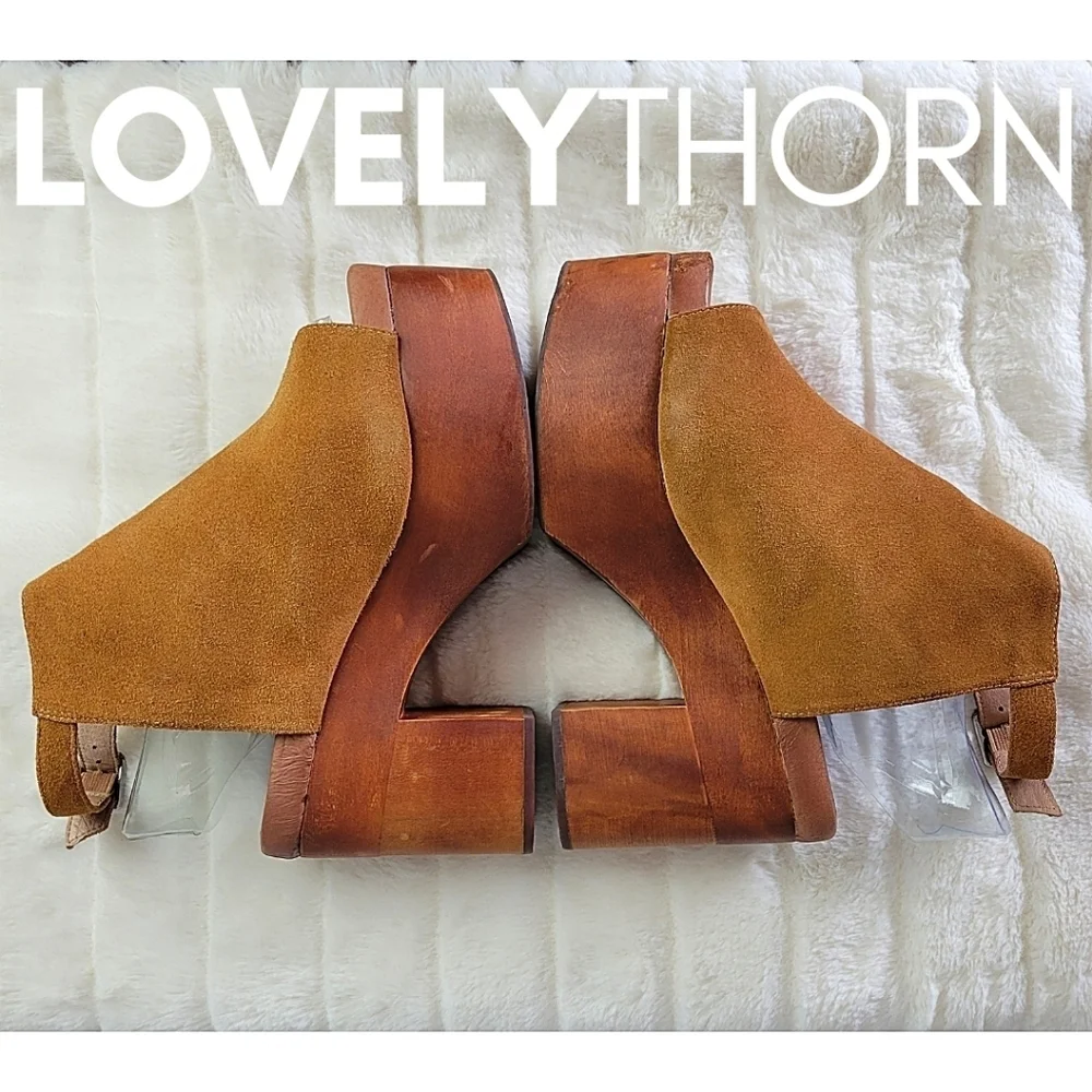 JEFFREY CAMPBELL // ltd ed free people collab suede wooden platform block heels - Picture 4 of 16